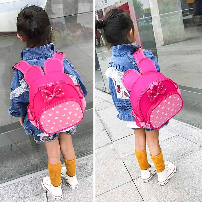 Voikukka Pink Cute Kid Backpacks for Little Girls Mini Mouse Backpack Toddler Bookbag Small Kids Preschool Backpacks for Girl Backpack Gift Childrens Daycare Book Bag Travel Backpacks Kindergarten Backpack - Image 5